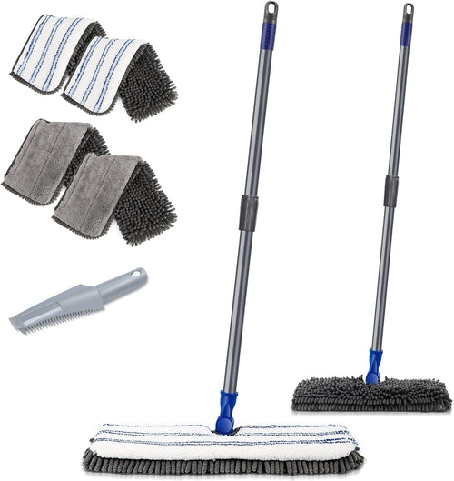 Two Sided Dust Mop Floor Cleaning System, MASTERTOP 360 Microfiber Mop