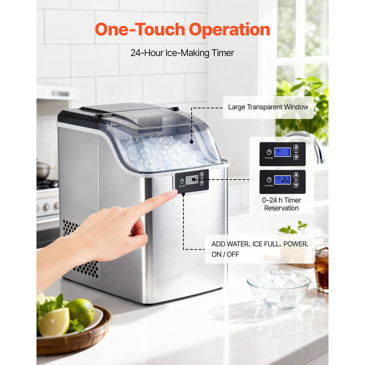 Countertop Ice Maker, 44 lbs per Day, Self-Cleaning Portable Machine