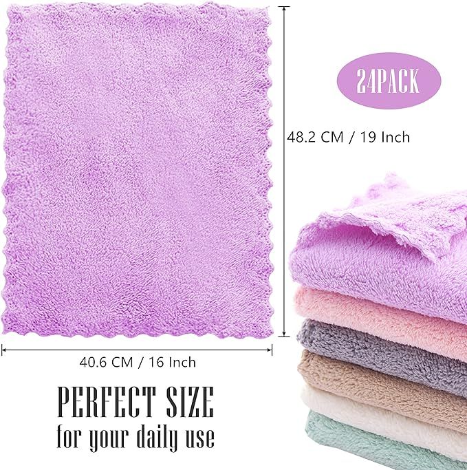24 Pack Kitchen Dishcloths - Does Not Shed Fluff - Reusable Dish