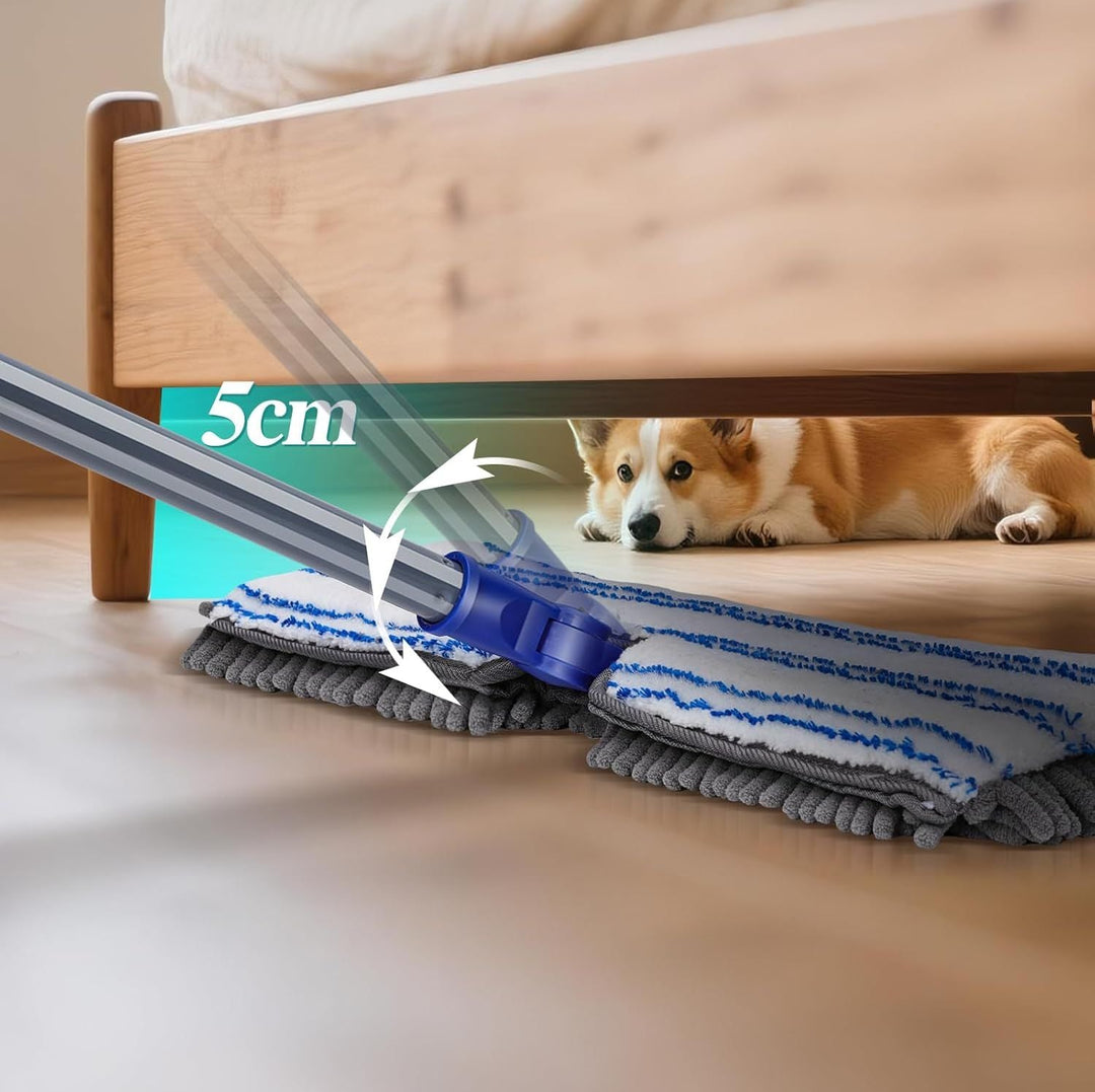 Two Sided Dust Mop Floor Cleaning System, MASTERTOP 360 Microfiber Mop