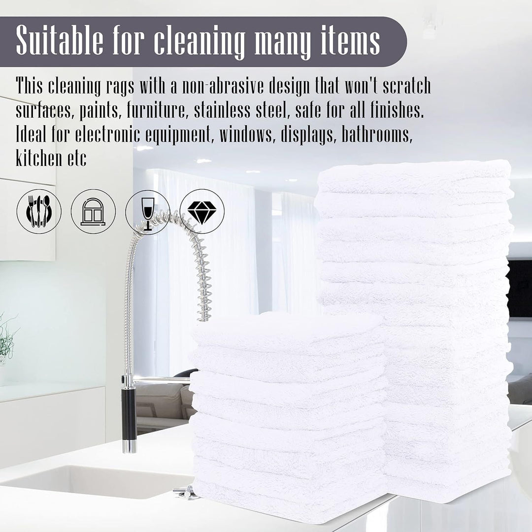 24 Pack Kitchen Dishcloths - Does Not Shed Fluff - Reusable Dish