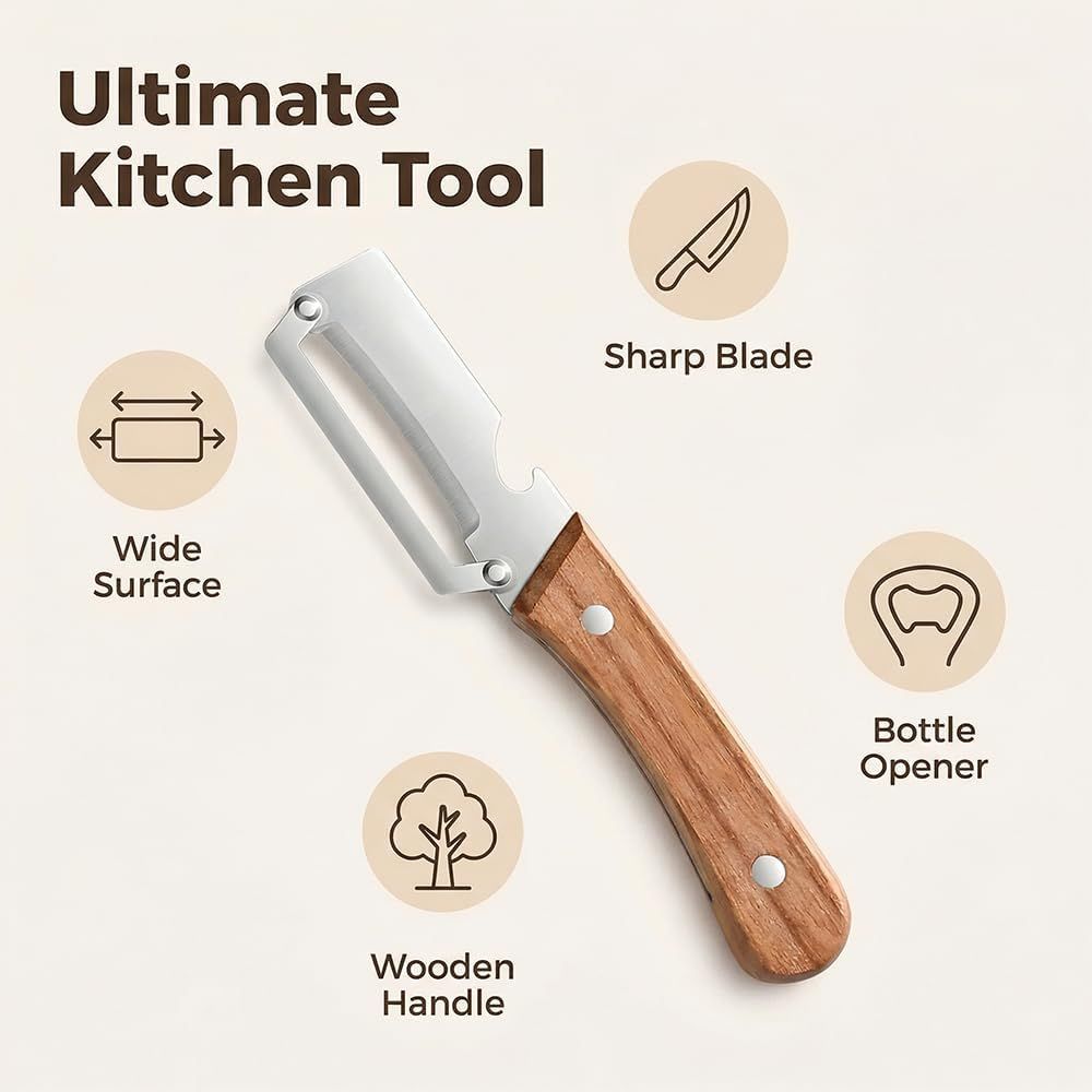 Multi-Functional Vegetable Peeler fo Kitchen: 2 in 1 Stainless Steel
