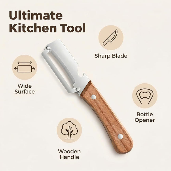 Multi-Functional Vegetable Peeler fo Kitchen: 2 in 1 Stainless Steel