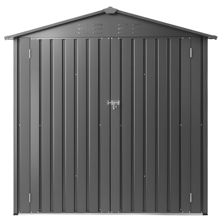 6 x 4 FT Metal Garden Shed, Outdoor Storage Shed with Lockable Doors &