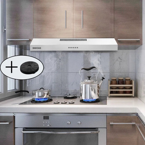 Stainless Steel Under Cabinet Range Hood Vent Cooking 230 CFM Kitchen