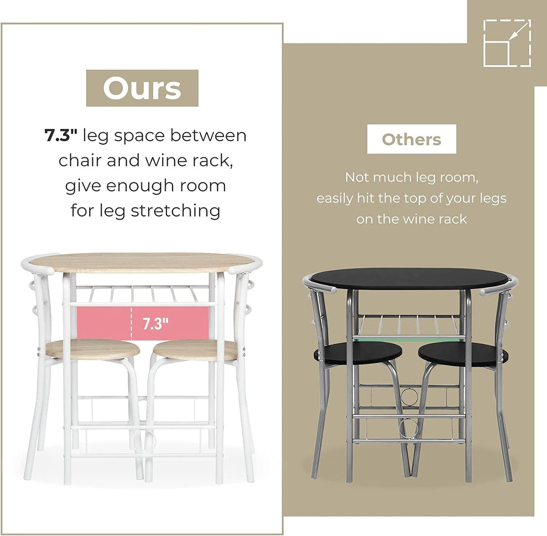 Small Minimalist Wooden Kitchen Table And Chair Set For Two