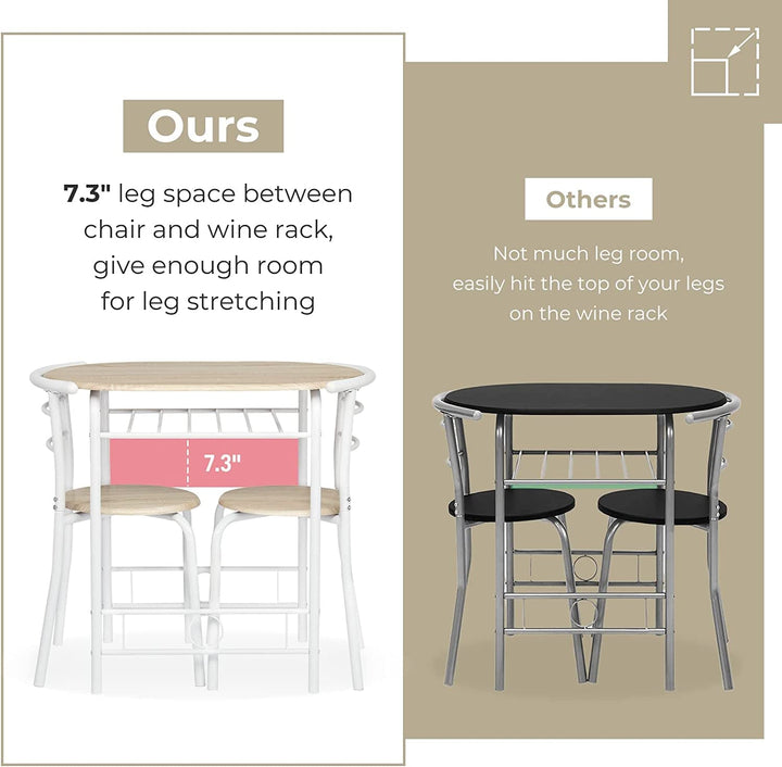 Small Minimalist Wooden Kitchen Table And Chair Set For Two
