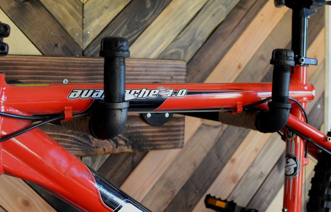 Burlap Iron Pipe Bicycle Wall Display