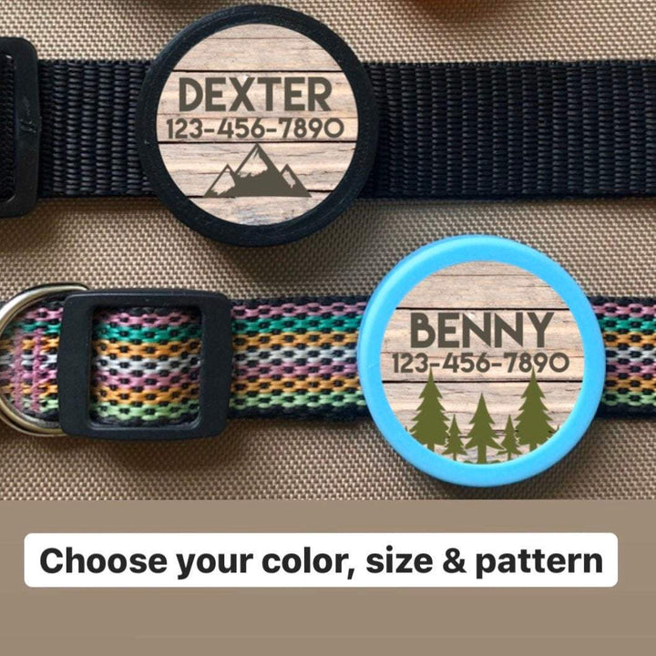 Woodgrain, Forest, Mountains, Trees, Hiking TWIST Tag- Silent,