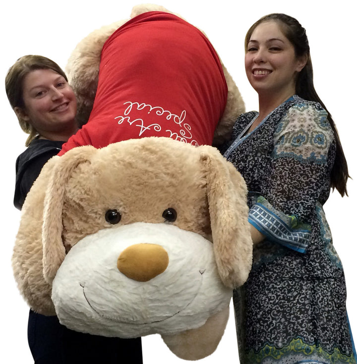 Giant Valentine's Day Plush Puppy 60 Inch Huge Soft 5 Foot Stuffed Dog